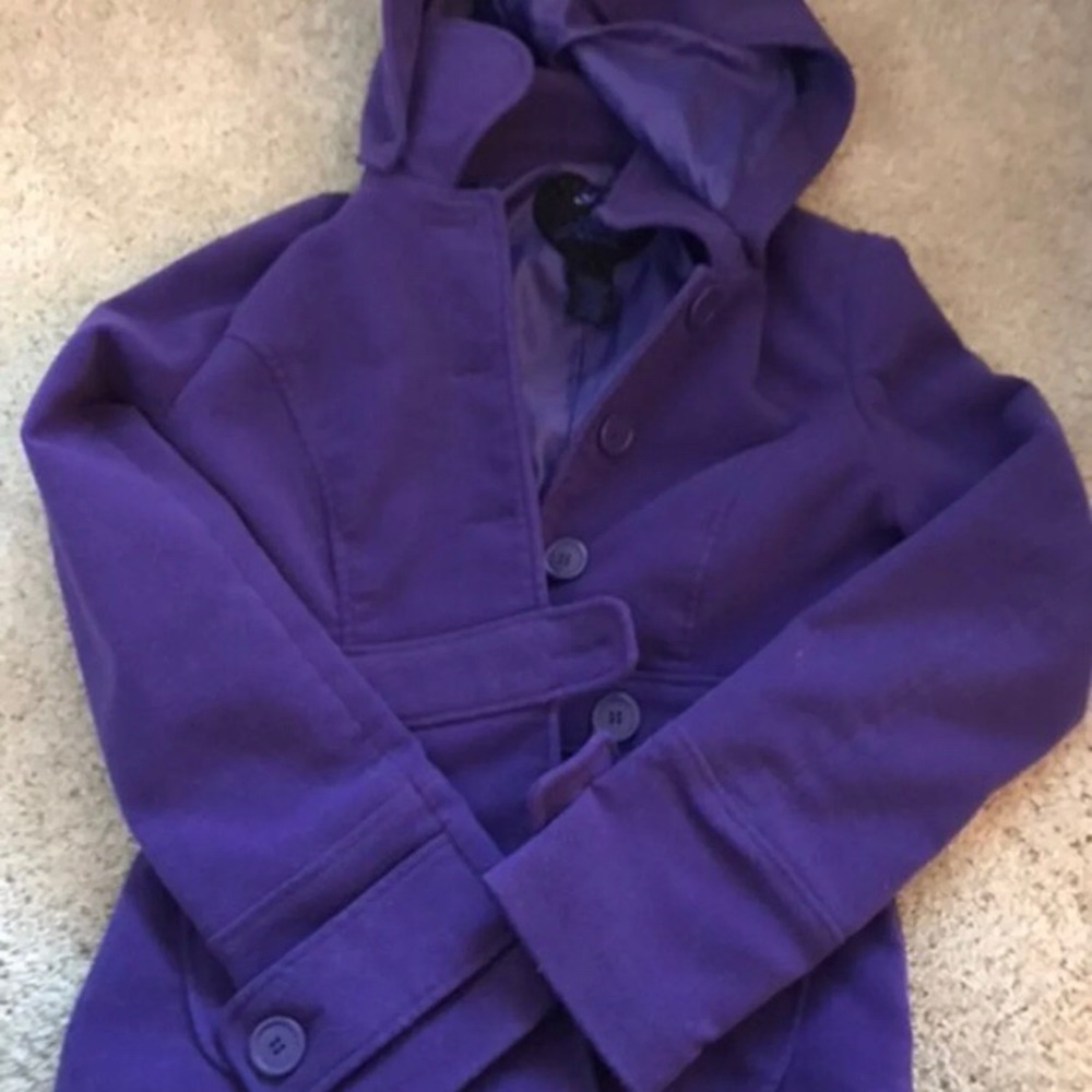 Purple button coat - Picture 2 of 7